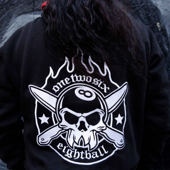 Eightball One Two Six Μαύρη Ζακέτα με Κεντημένα Logo